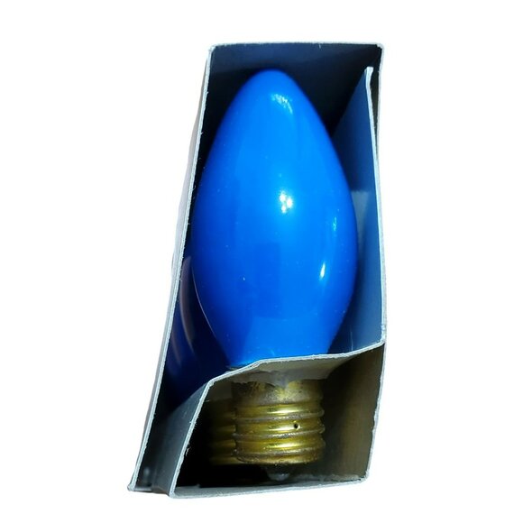 New C-9 1/4 Christmas Lamps Blue Replacement Light Bulbs Intermediate Base VTG - Picture 4 of 4
